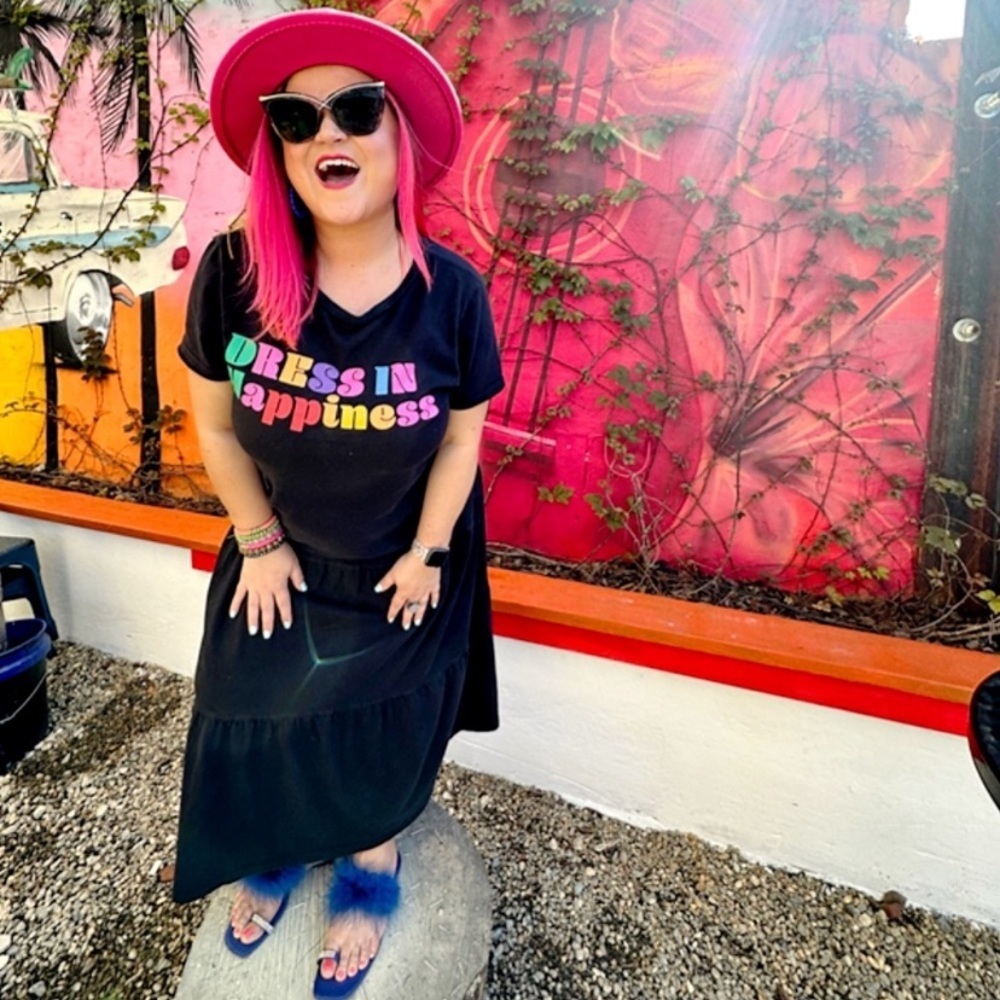 FARM Rio Dress In Happiness T-Shirt Dress in Black size small - Picture 7 of 11